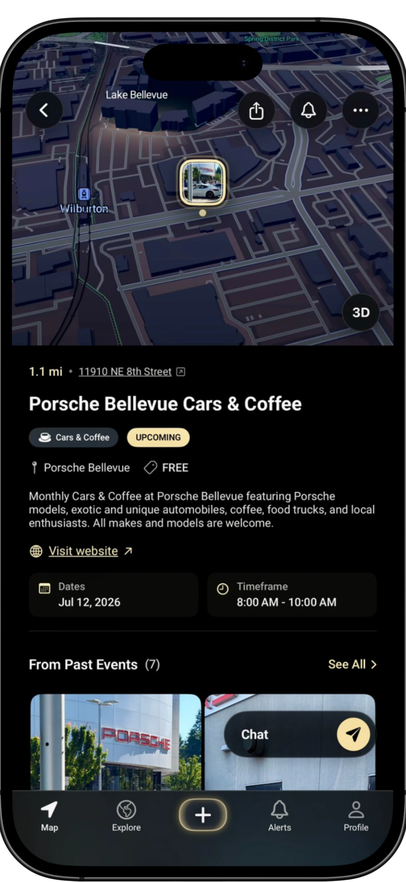 RevvRadar event details for Porsche Bellevue Cars and Coffee